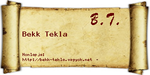 Bekk Tekla névjegykártya